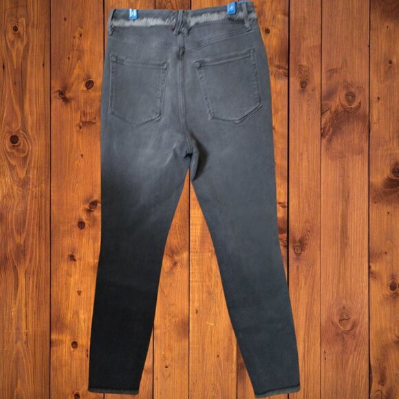 GOOD AMERICAN Women's Size 4/27 Black Good Curve Skinny Crop Denim Jeans Fray - Picture 7 of 7